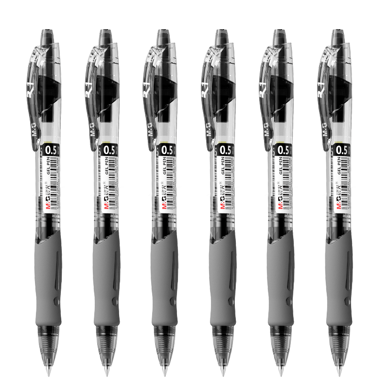 M&G GP1008 Retractable 0.5mm Black Gel Pen Student Signature Bullet Tip Exam Office Supplies 12pcs/Box Back to School Essential