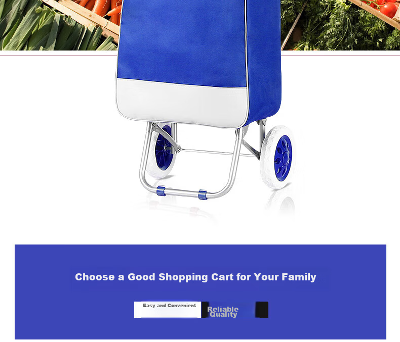 Paiying Shopping Cart, Foldable Hand-Pulled Trolley, Grocery Climbing Aid, Small Cart for Carrying Goods, Portable Pushcart, Annual Meeting Gift 2