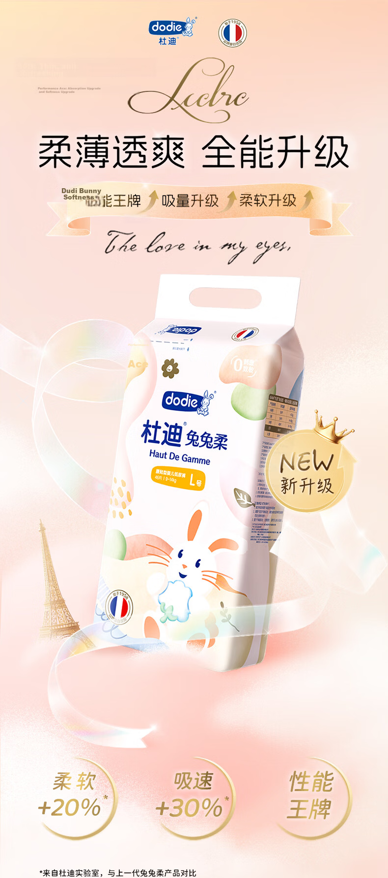 Dodie Dudi Rabbit Soft Baby Pull-Up Diapers XXL Size 30pcs Ultra-Thin Breathable Anti-Rash Training Pants 2