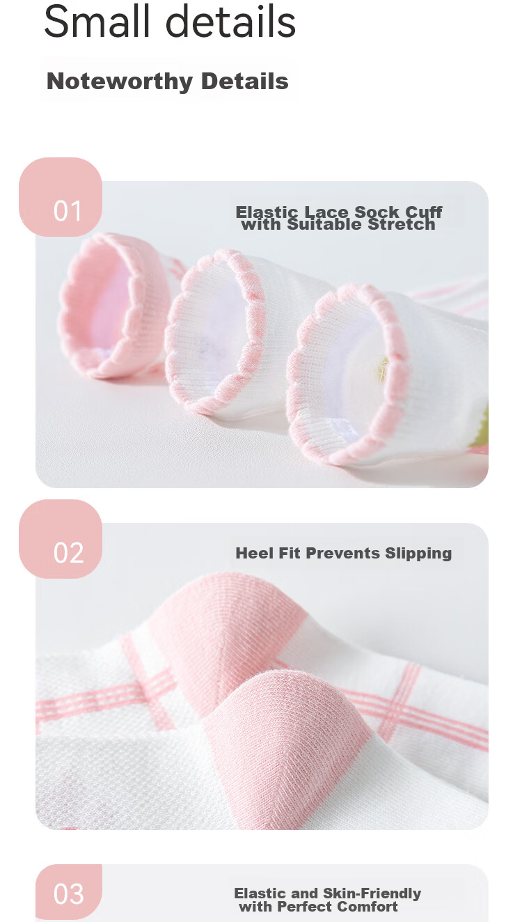 Miiow Kids Girls Cotton Summer Thin Breathable Mid-Calf Mesh Socks Baby Sports Letter Casual Mid-Calf Socks 11