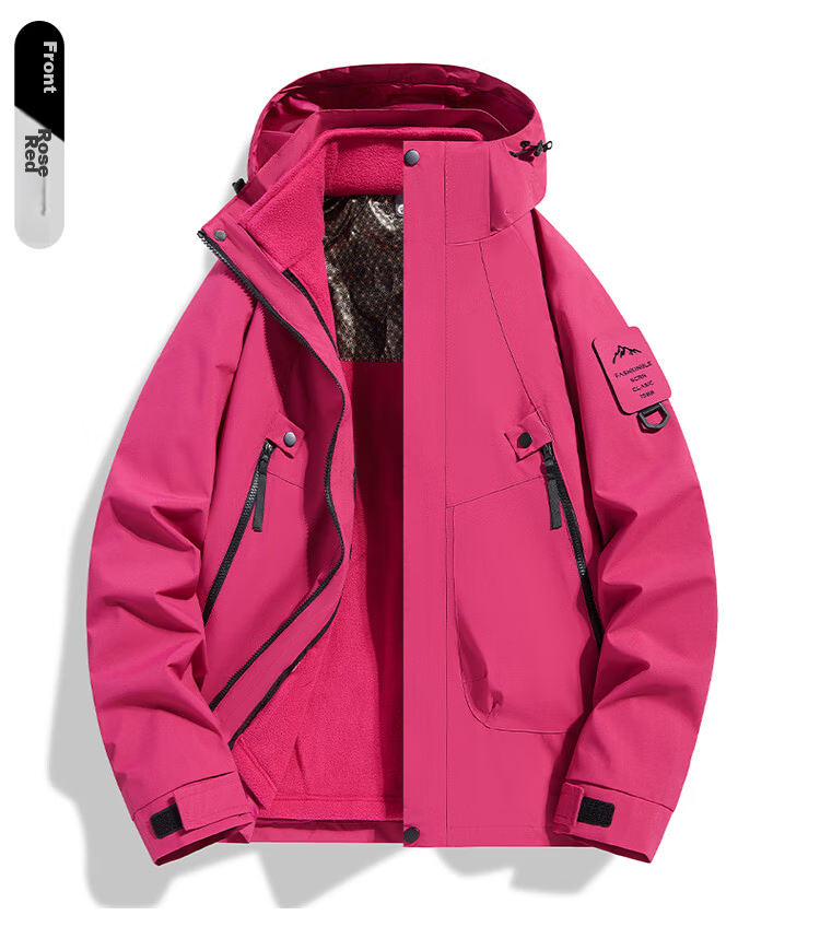 JEEP SPIRIT Men's Autumn Winter Outdoor Mountaineering Windproof Jacket 23218 Purple 2XL 20