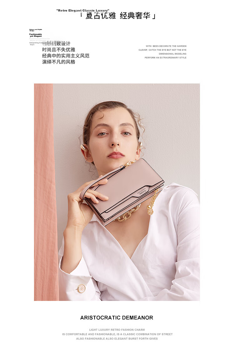 Kouyi Women's Long Leather Wallet Multifunctional Zipper Large Capacity Coin Purse Birthday Gift for Girlfriend 6