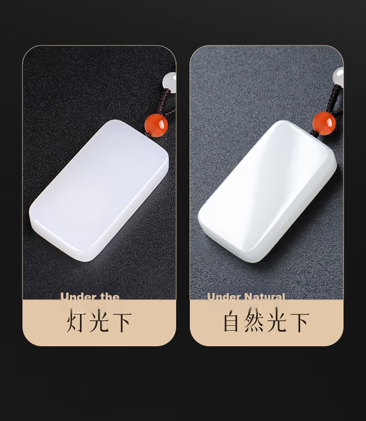 Impression Eye Hetian Jade Pendant Unisex Peace Amulet White Jade Necklace Birthday Gift with Certificate【Price Protection 618】 15