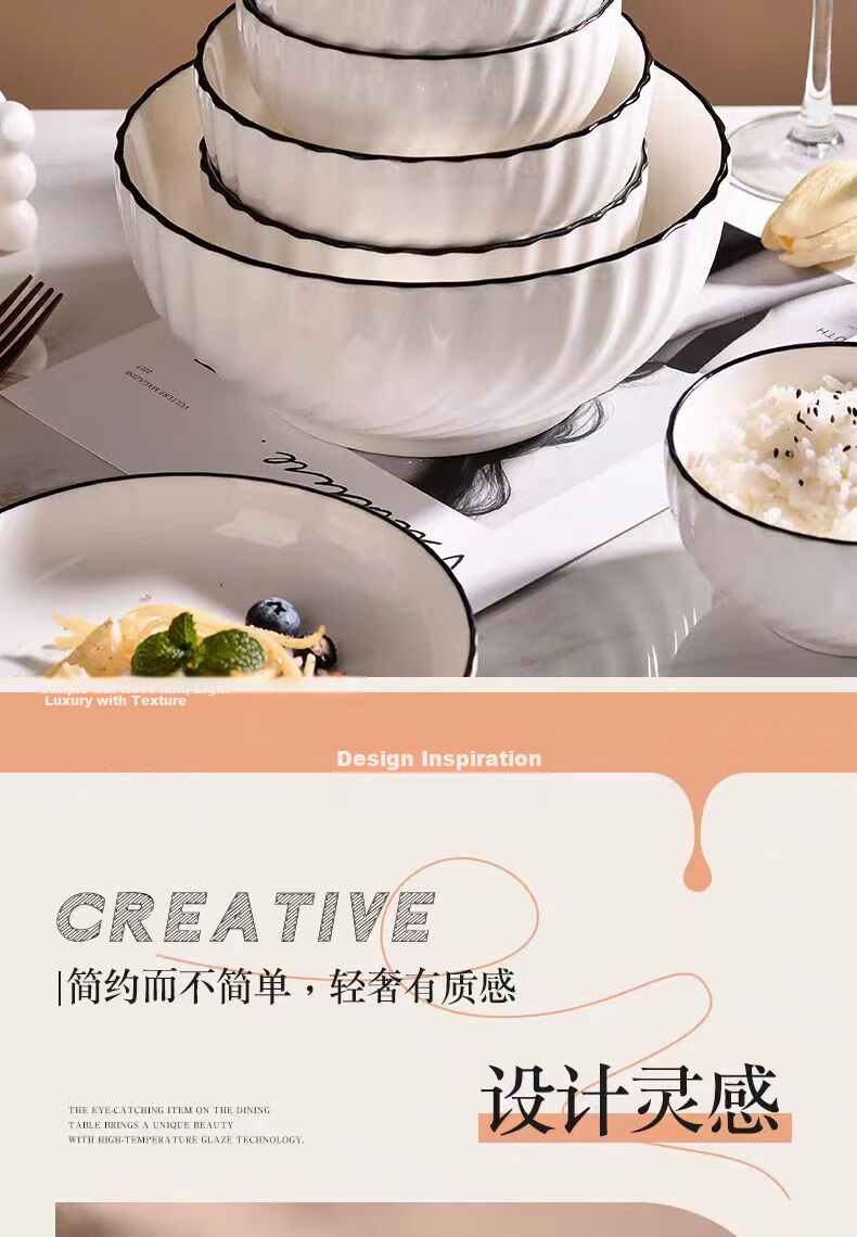 Chuanqi Ceramic Rice Bowls 4.5 Inch 6-Pack Household Small Bowls Noodle Soup Egg Steaming Bowls White Glaze Dinnerware 2