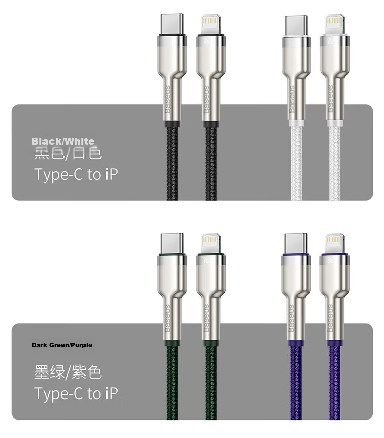 Baseus Apple Data Cable, PD Fast Charging 20W Charger Cable, Type-C to Lightning Converter, Suitable for IPhone13/12pro/11pro XS Max/XR Phones, 1 Meter, Black 12
