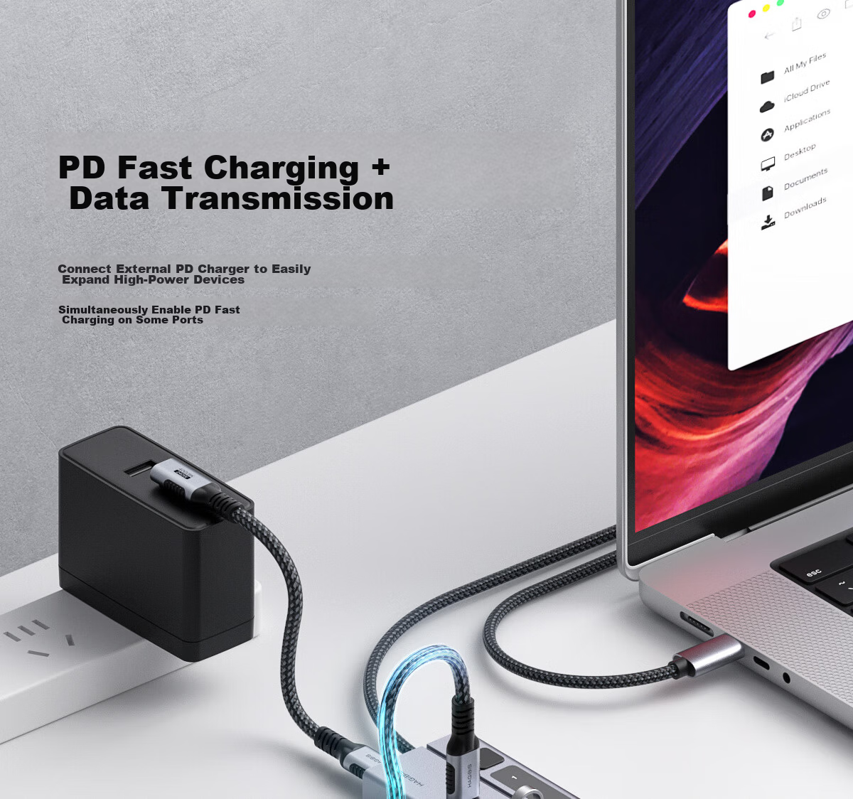 Hagibis Digital Display Expansion Dock with Screen, USB-C Converter, Ethernet Adapter, Type-C to HDMI Converter, Compatible with Apple Computers Mac, Thunderbolt 4 Adapter 5