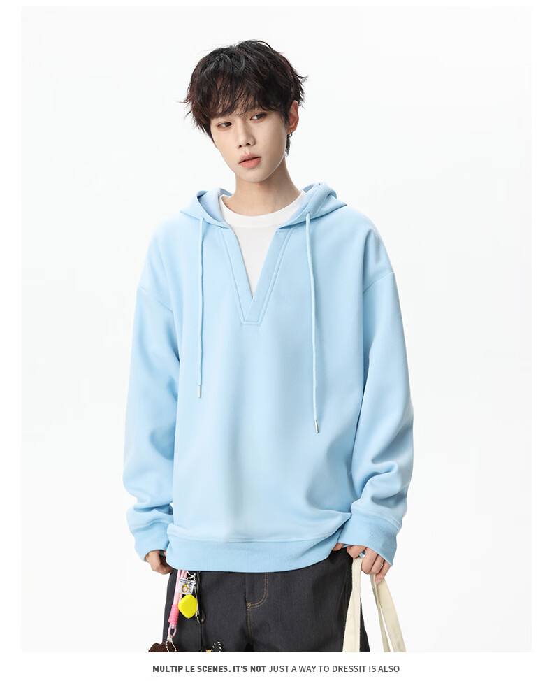 NASA GISS Men's Hoodie Loose Fit Solid Color Sports Sweatshirt Youth Long Sleeve Jacket Black M 59