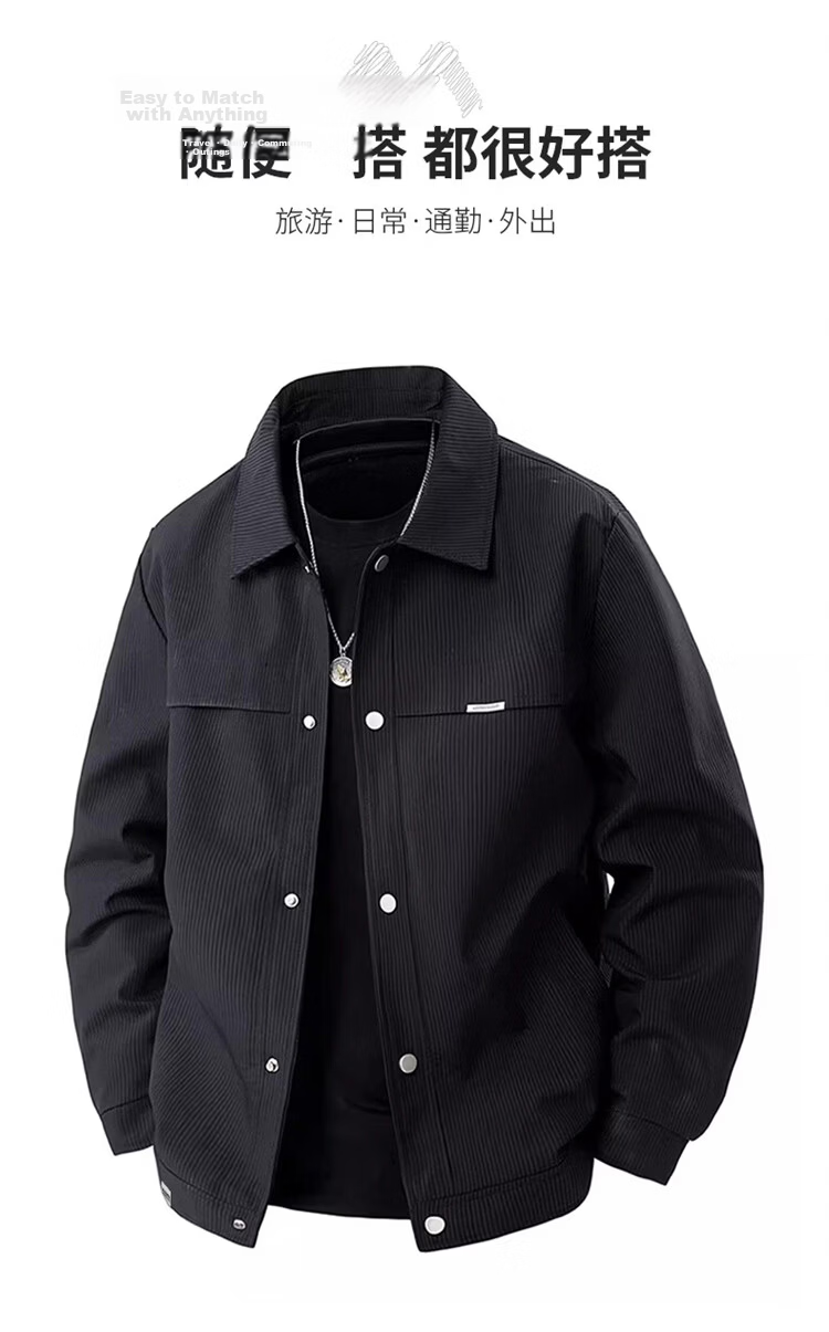 MARK FAIRWHALE Men's Jacket Spring Autumn Business Casual High-End Workwear Black 4XL 3