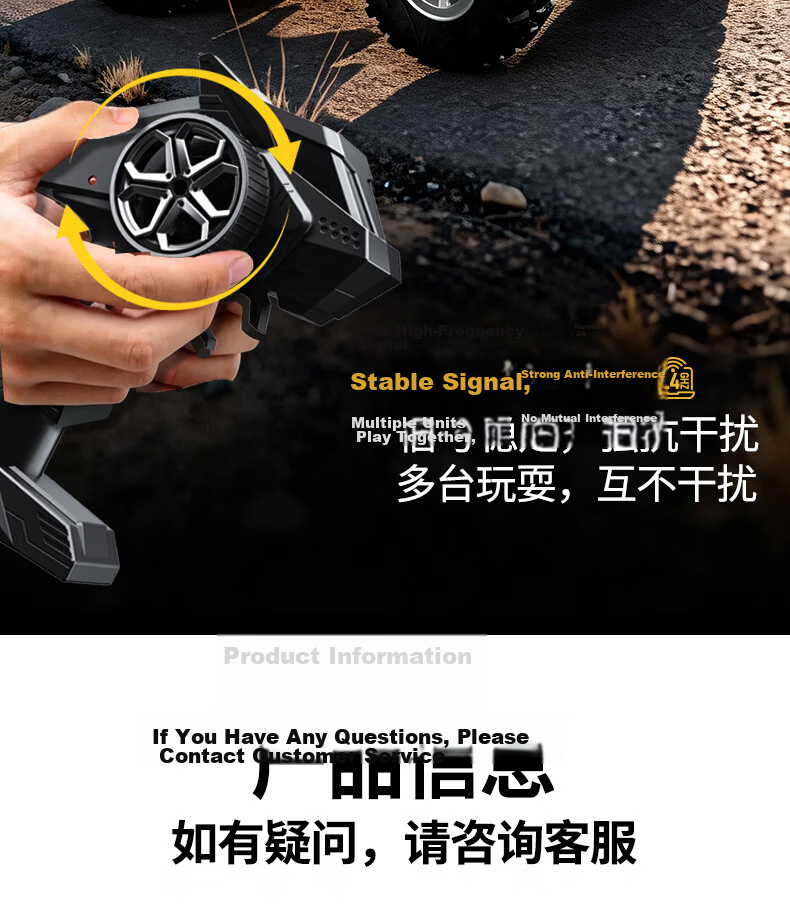 QZCX Six-Wheel Alloy Off-Road RC Climbing Racing Toy Car Children's Day Gift for Boys and Girls 17
