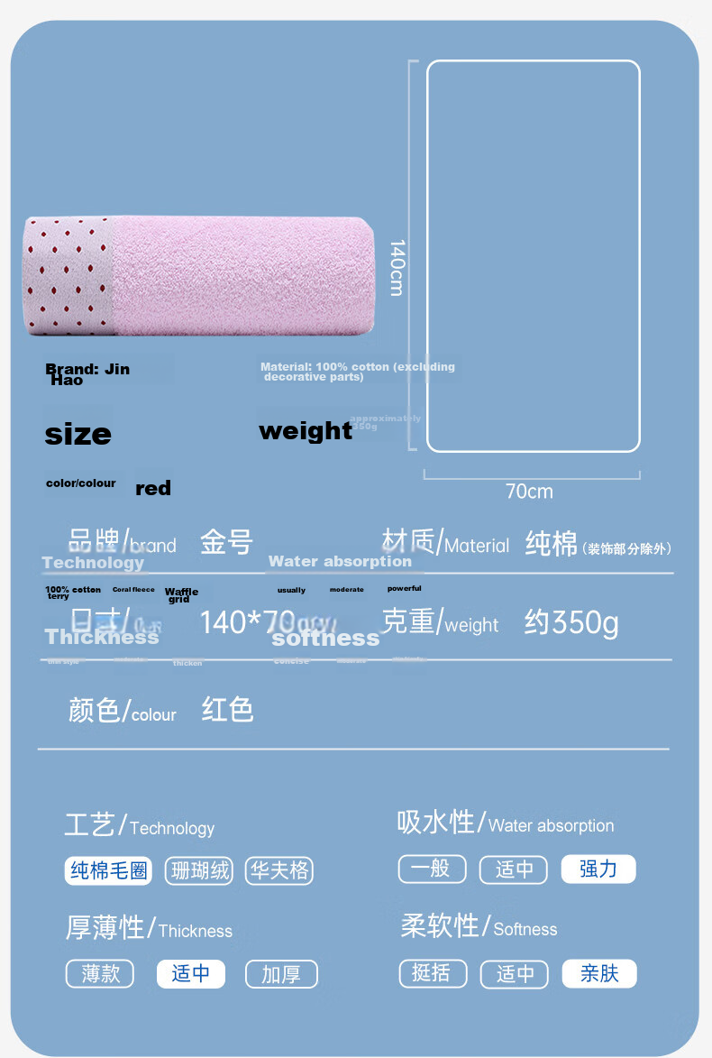 KING SHORE Miffy Series Class A Pure Cotton Absorbent Sports Bath Towel Cartoon Shower Wrap Single Pack Brown 150*80cm 11