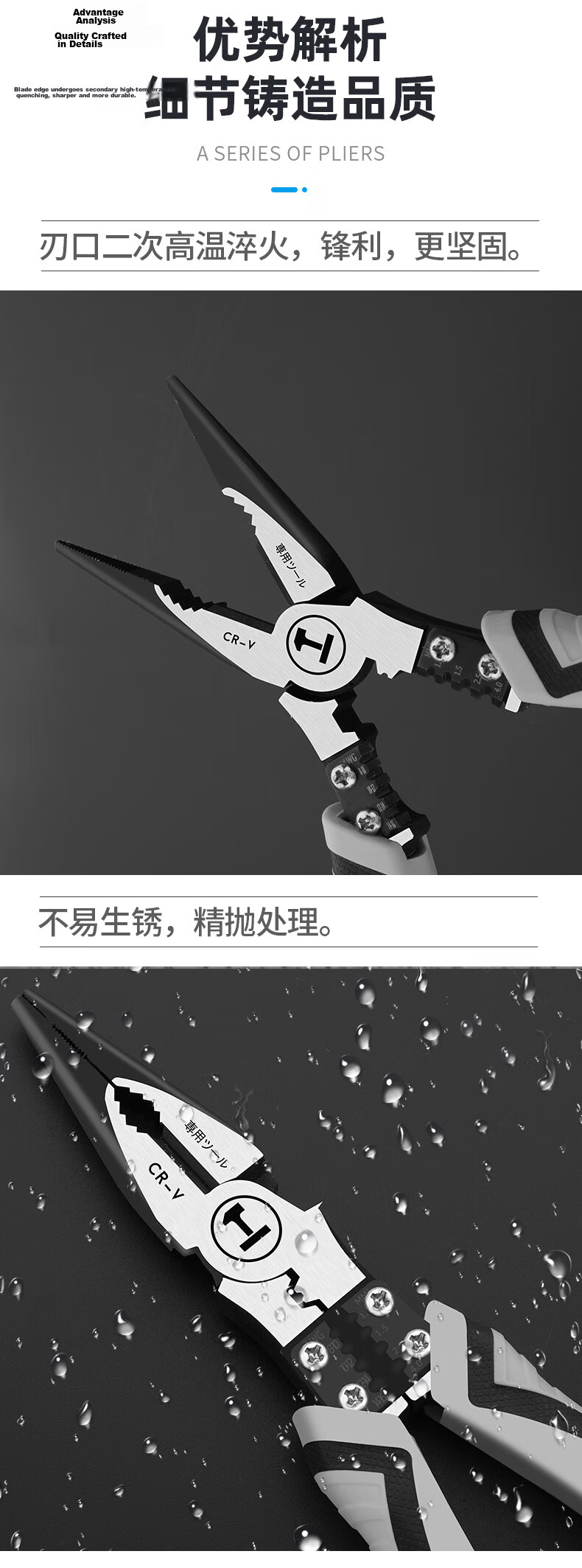 GREENER Multi-Functional Household Pliers, Wire Cutters, 9-Inch Wire Strippers, Electrician Pliers, Clamp Pliers, Wire Crimping Pliers, Wire Cutters, Industrial Grade 13
