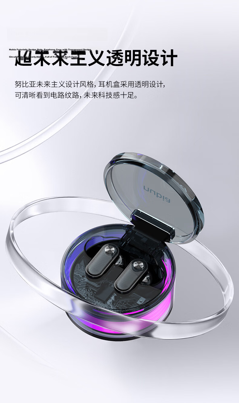 Nubia True Wireless Noise Cancelling In-Ear ANC Bluetooth Earbuds GT Buds Wireless Headphones for Apple iPhone 17 Huawei Xiaomi OPPO Music Gaming Sports 2