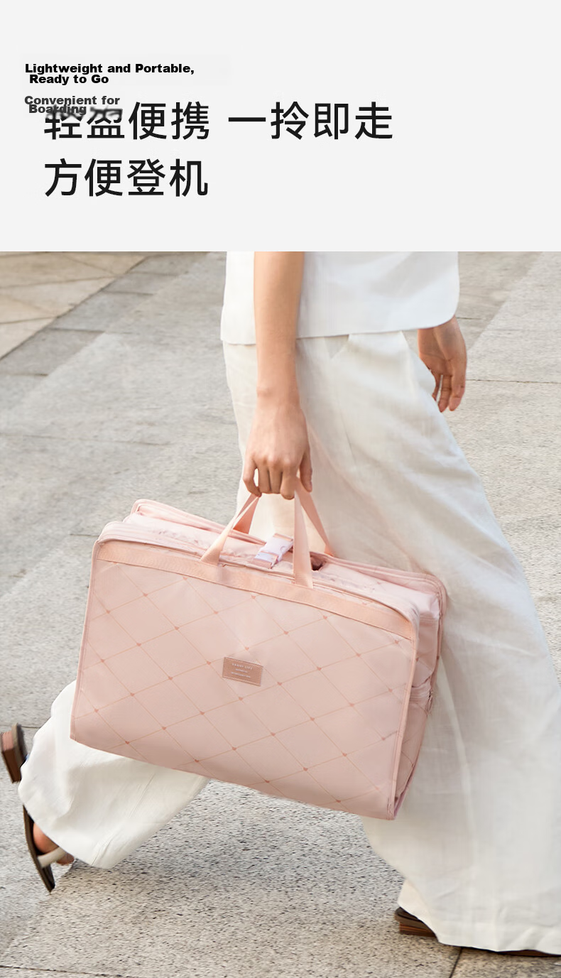 EACHY Travel Storage Bag Luggage Organizer Clothes Underwear Packing Pouch Convenient Carry - Cream Apricot Color 10