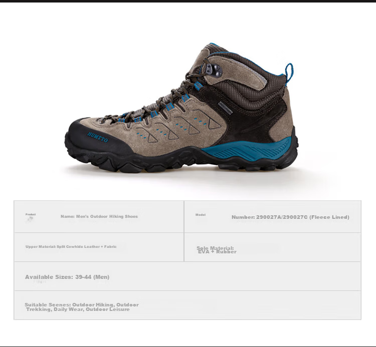 HUMTTO High-Top Hiking Boots, Comfortable Shock-Absorbing Outdoor Men's Trekking Shoes, Travel Cross-Country Climbing Shoes, Brown, Size 42 6