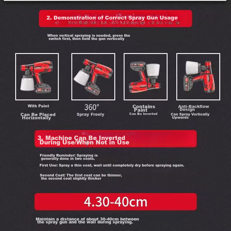DELIXI ELECTRIC Electric Spray Gun Paint Sprayer Latex Paint Coating Car Door Spray Tool 4.0 One Battery One Charger 26