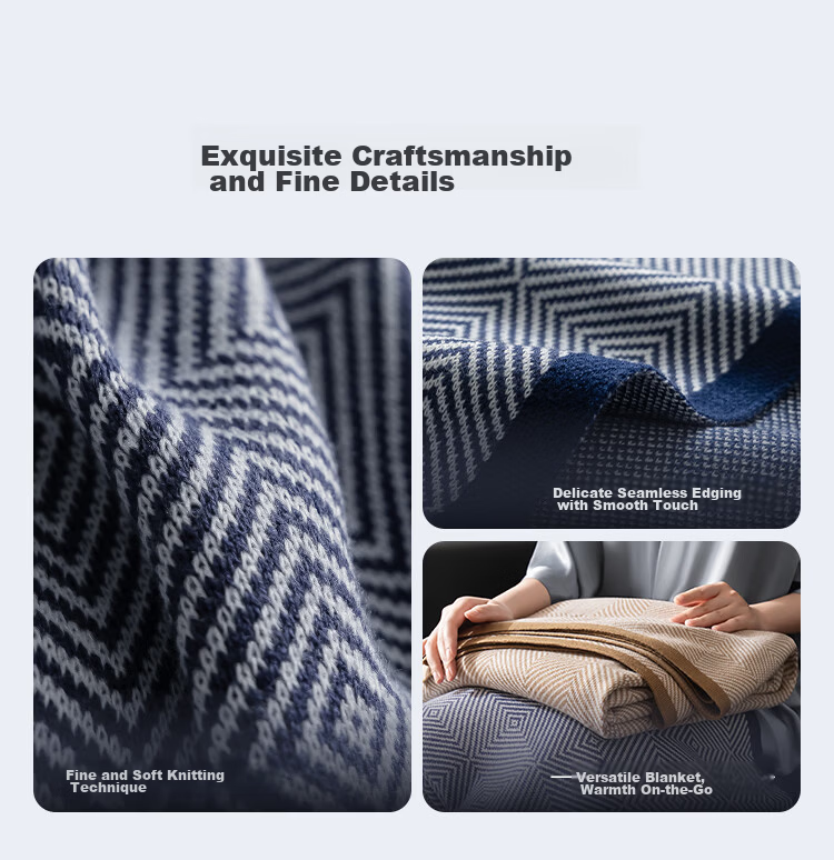 JD Jingzao Starlink Aviation Blanket Four Seasons Office Airplane First Class Cover Nap Blanket Blue 1.5x2.0m 10
