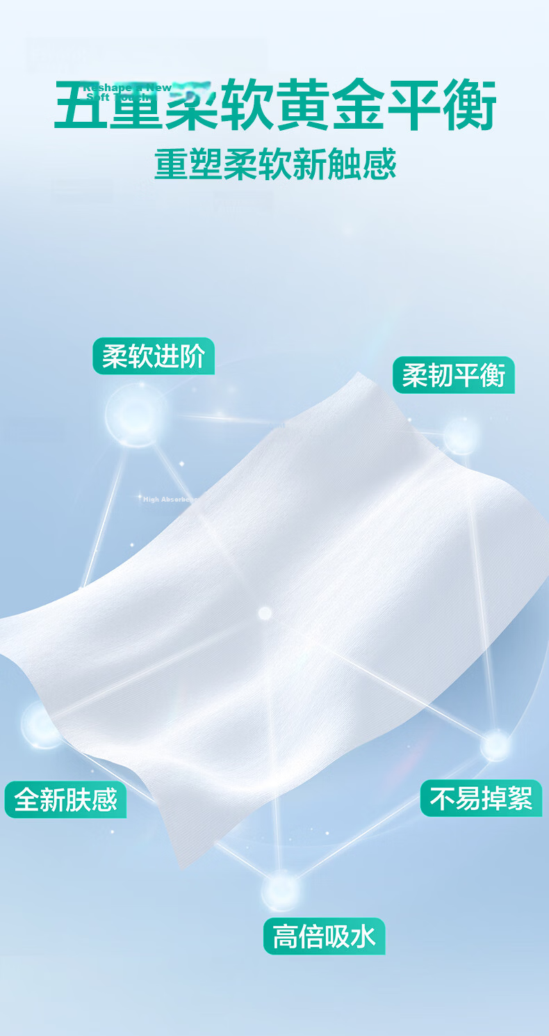 PurCotton Disposable Facial Wipes JD Self-Operated Pure Cotton Thickened Soft Towels 60g 8 Packs 6