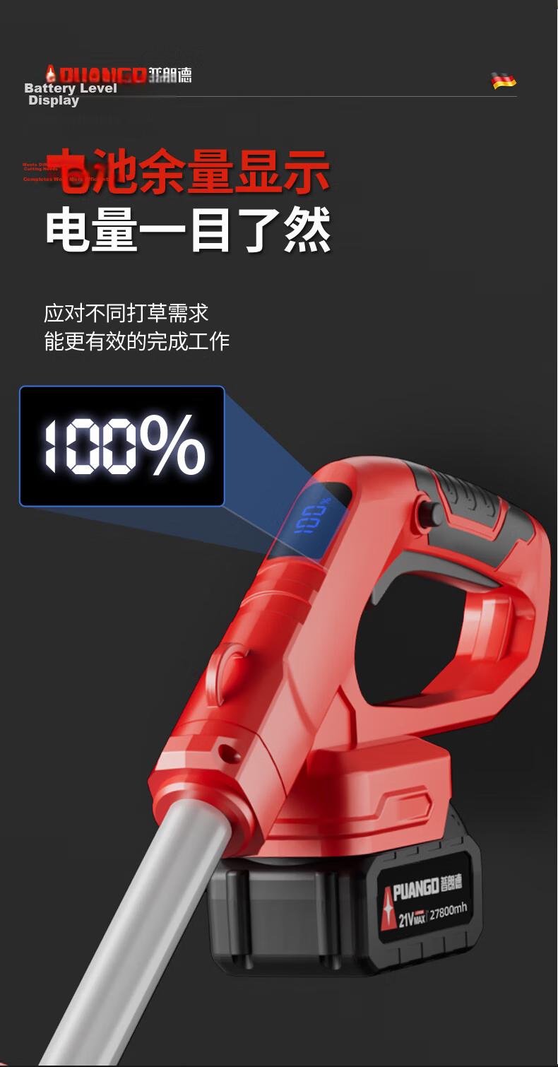 Prand Electric Cordless Lawn Mower Handheld Grass Trimmer Lithium Battery Lawn Mower Multifunctional Brush Cutter Weed Remover 11
