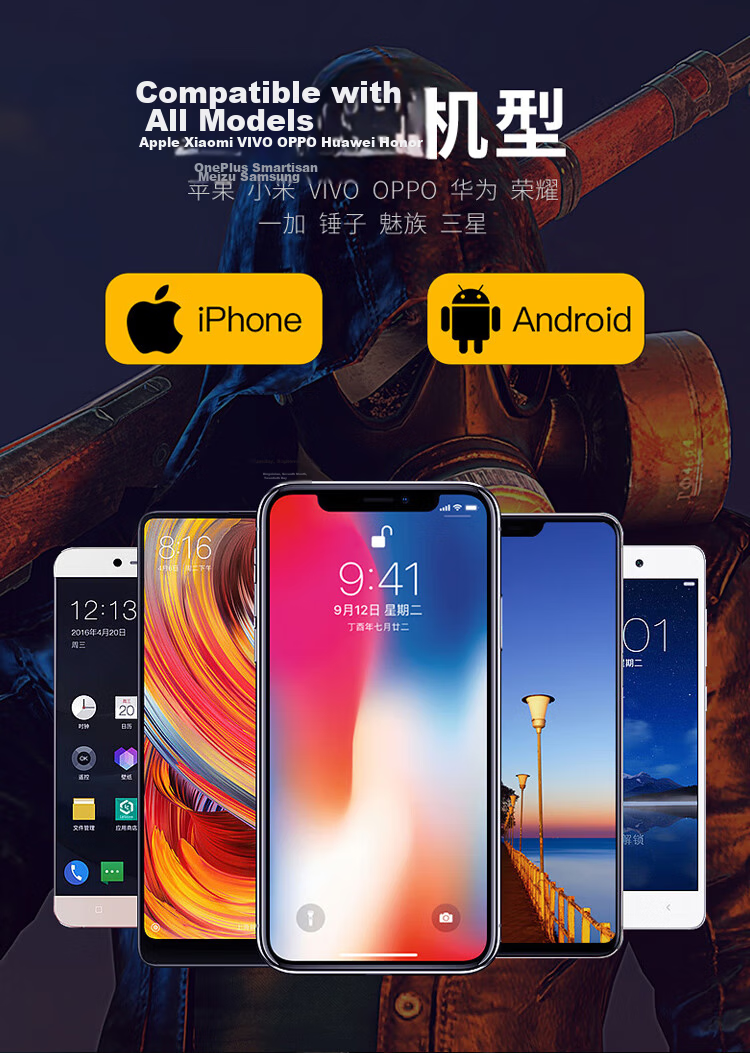 BIAZE Chicken Dinner Gadget Mechanical Shaft Mobile Game Keyboard Four And Six Finger Physical Buttons Auxiliary Gun Pressing Peace Elite Stimulating Battlefield Suitable for Apple Android Specific GT02 Transparent 5