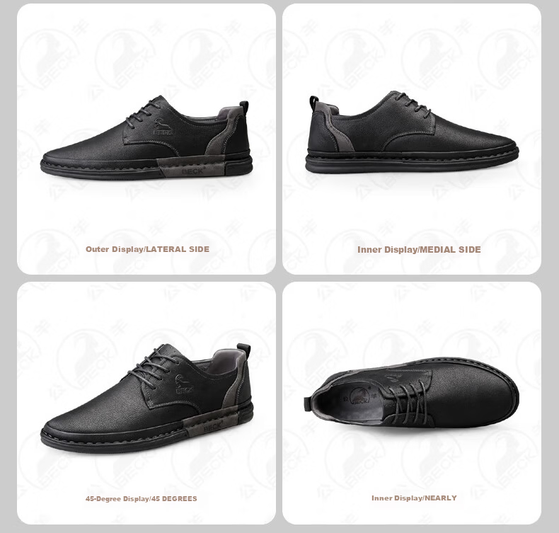 Men's Sheepskin Leather Shoes 2026 New Trendy Casual Genuine Leather British Business Formal Sneakers Stylish Men's Shoes 17