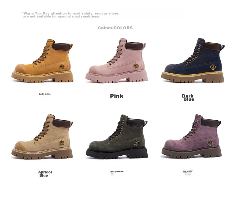 CAMEL [Shanyue] Women's Work Boots, Trendy Thick-Soled Martin Boots, L25W076018A, Khaki (Suede), Size 36 53