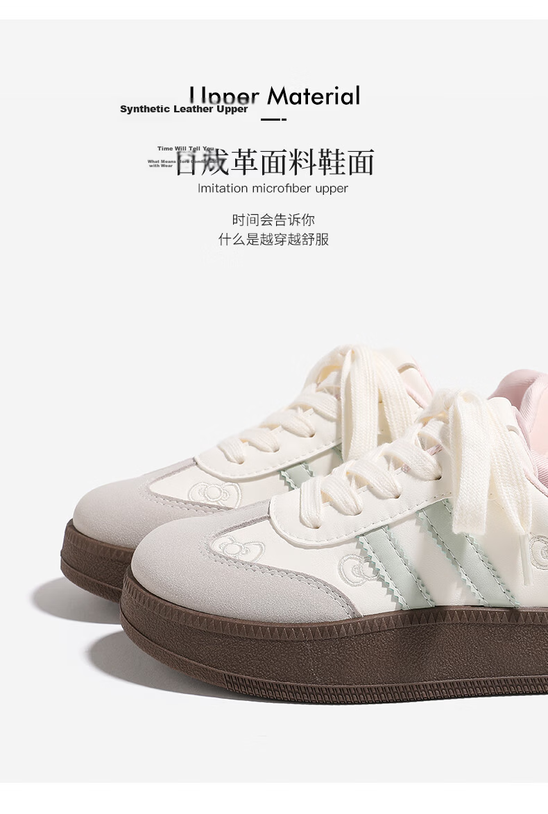Global Dopamine Embroidered German Training Shoes Women 2026 Spring New Cute Casual Student White Sneakers Pink Green Size 39 4