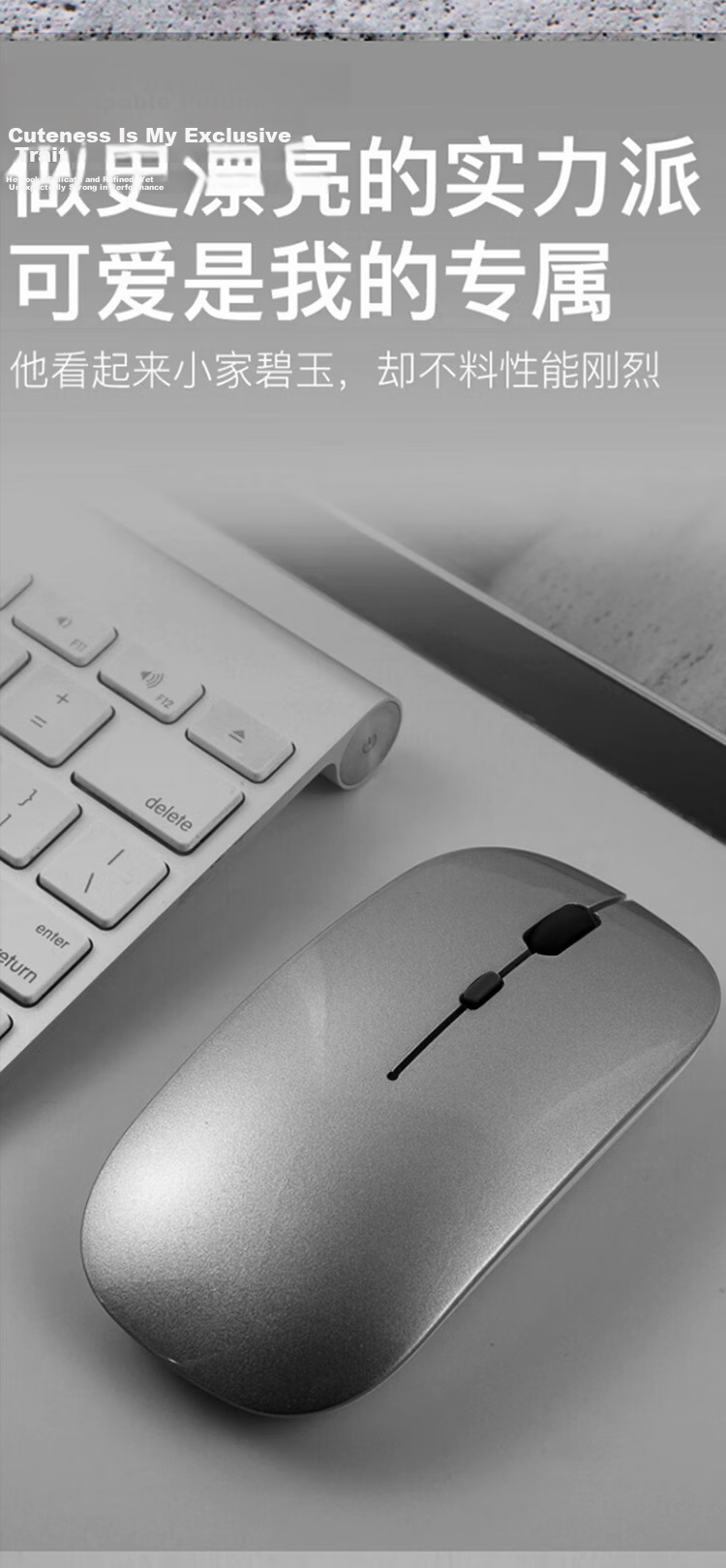 LINGSHE M175 Rechargeable Wireless Bluetooth + 2.4G Dual-Mode Silent Mouse Ivory White Bluetooth + 2.4G Dual-Mode Silent Version for Laptop 8