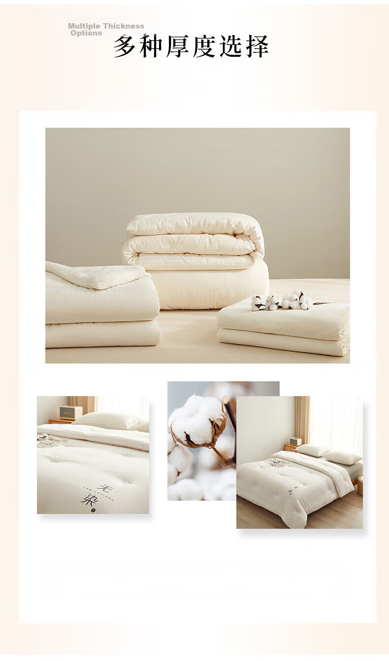 MUJI Grade A Xinjiang Cotton Quilt Winter Quilt Cotton Core Home Spring and Autumn Quilt Pure Cotton Quilt 150*200cm 6 Jin 3