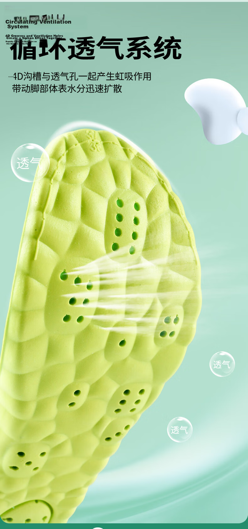 FOOTOPPO Popcorn Height Increasing Insoles for Men, Sports Deodorant Antibacterial Men's Leather Shoes, Long Standing Shock Absorption Soft Elastic Invisible Height Increase Pads 7