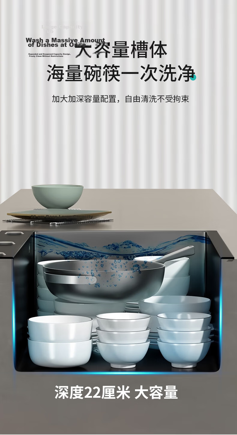 Leland Kitchen Sink Handmade Thickened 50x40cm with Draining Basket and Drain Black King Kong C1089 5