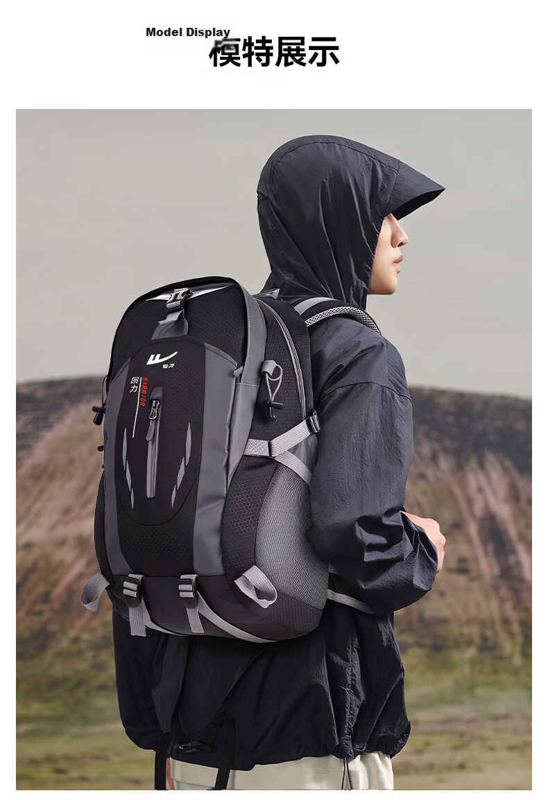 Warrior Outdoor Mountaineering Backpack Men Large Capacity Lightweight Travel Bag Water-Resistant Hiking Climbing Professional Multifunctional Sports Bag 11