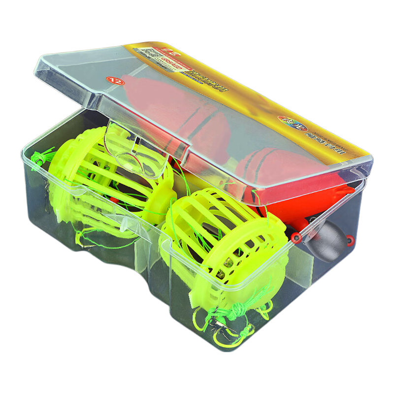 Grsaed Bighead Carp And Silver Carp Fishing Set with Fluorescent Water Mine Explosion Hook Kit, Water Monster Cage Fishing, Bighead Carp Silver Carp Float Sea Rod Fishing Tackle Accessories