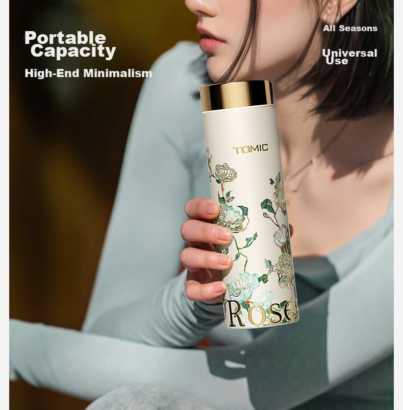 TOMIC Pure Titanium Antibacterial Insulated Water Bottle Van Gogh Collaboration Portable Outdoor Car Travel Pocket Cup Teacher's Day Gift 14