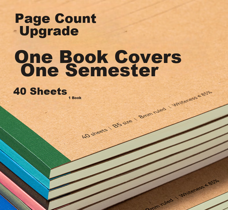 Deli English Homework Subject Notebook Bull Shield Wireless Binding 10-Pack (40 Sheets per Notebook) WB540-A 9