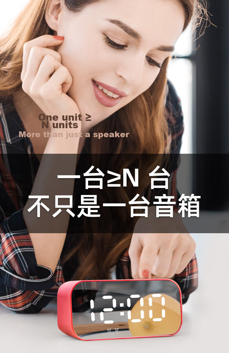 Havit [200,000 Positive Reviews] M3 Flagship Wireless Bluetooth Speaker Alarm Clock Mirror Full Screen Mini Portable Home Desktop Low-Frequency Cannon Steel Cannon Wireless Card-Insertable Speaker White 8