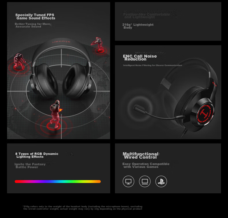 EDIFIER HECATE G2 Wired Standard Edition, 3.5mm Gaming Headset, Over-Ear Computer Online Class Office Headphones with Microphone And In-Line Control, Gift, White 10