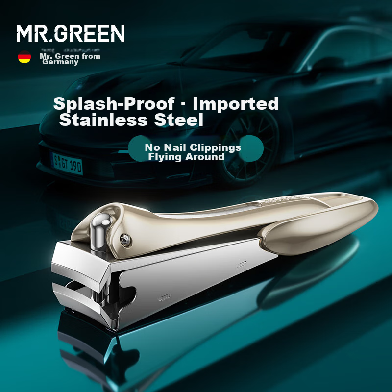 MR.GREEN German Anti-Splash Large Nail Clipper Double File Thickened Sharp Imported Stainless Steel Nail Cutter Single Pack Mr-1138