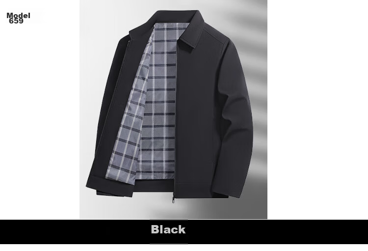 TUCANO Men's Spring Autumn Jacket Lapel Business Casual Executive Coat Fashion Versatile Comfortable Top Black XL 11