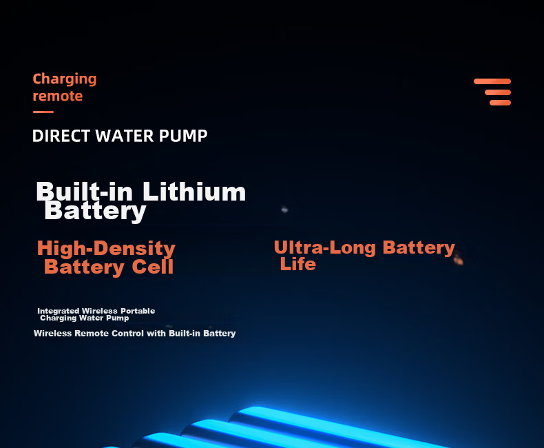 Milade Rechargeable Submersible Pump Wireless Remote Control Water Pump Agricultural Smart Irrigation 12V Lithium Battery DC Water Pump 11