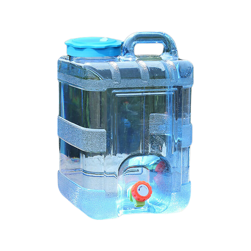 Geshu Food-Grade Water Storage Bucket, Outdoor Camping Water Container with Tap, Portable Handheld Car Water Tank for Home Use, 15L