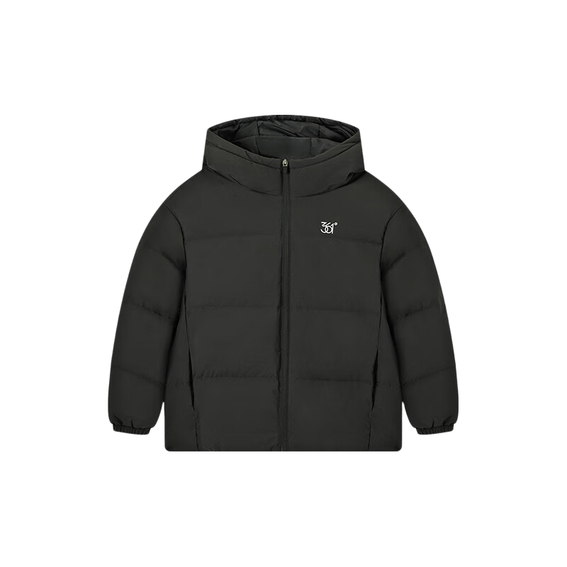 361° Kids Down Jacket 2025 Winter Boys Girls Thickened Windproof Warm Coat Black 140
