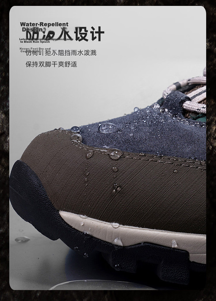 Toread Expedition Hiking Shoes Ultra-Light Mountaineering Shoes Outdoor Water-Repellent Non-Slip Sports Shoes Beige/Gray Women Size 38 8