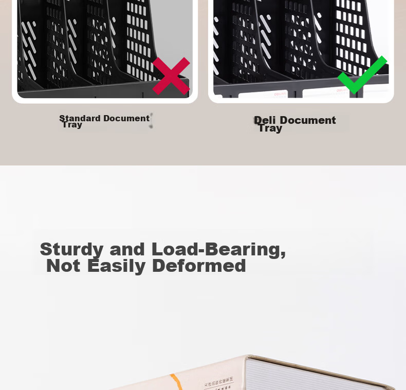 Deli 4-Tier Desktop File Organizer Document Holder Office Storage Rack Gray 7