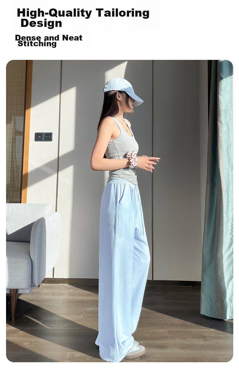 MJ STYLE Wide-Leg Pants for Women, Summer 2026 New Style, High-Quality Draping, Lazy And Relaxed Straight-Leg Slimming Versatile Casual Trousers 7