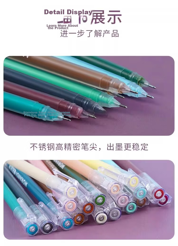 Languo Fluorescent Highlighter Journal Pen Set Colorful Glitter Gel Pens Student School Essential Neutral Pens Drawing Note-taking Large Capacity 18 Colors LG-D055 Quick Dry 8