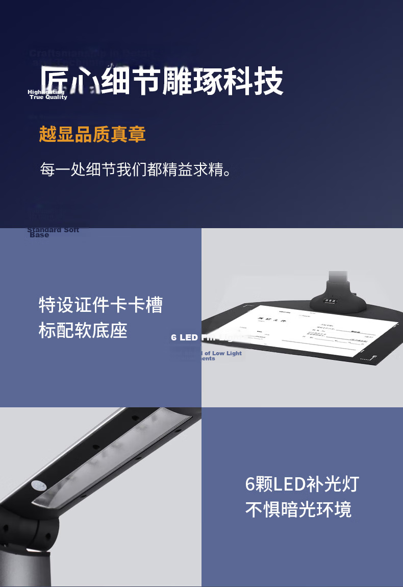 DianyiPai U3000 High-Speed Scanner 25MP HD A3 A4 Format PDF Composite Auto Correction Document Contract Scanner 8