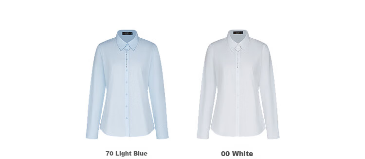 G2000 Women's 2026 Spring Summer Cotton Non-Iron Long Sleeve Shirt with Necklace, Mall Edition 14
