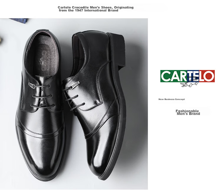 CARTELO Men's Leather Business Formal Shoes, Height-Increasing Men's Shoes for Autumn And Winter, Warm Footwear 2513, Black Height-Increasing Style, Size 39 17