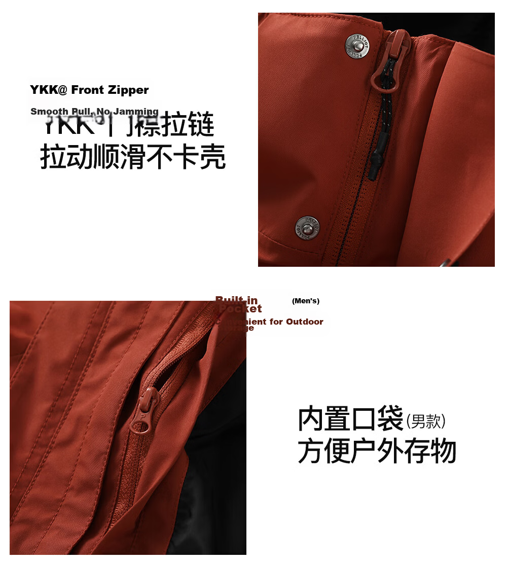 Pelliot Mountain Classic 2.0 3-in-1 Waterproof Jacket Unisex Spring Autumn Warm Coat Jacket 11340105 Blue S 27
