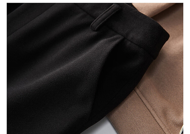 Dme [Long-Lasting Shape] Winter Mid-Rise Brushed Nine-Tenths Long Pants for Women, Slimming Straight-Leg Trousers, Warm Casual 14